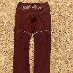 Burgundy Nike Athletic Leggings
